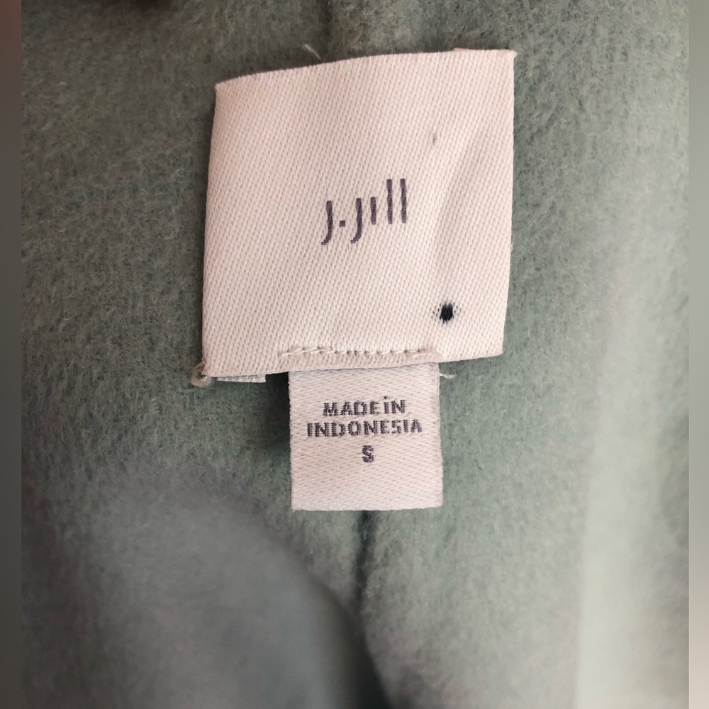 🧺J. Jill Icy White Jade Double Faced Snap Front Coat, size S - Picture 6 of 7